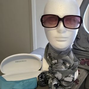 NWOT Emilio Pucci EP6265 Multi Color Sunglasses. With Hard Case and Dust Cloth